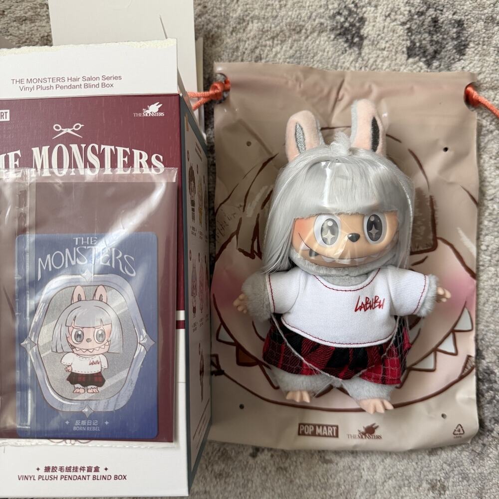 Pop Mart The Monsters Labubu Hair Salon Series Vinyl Plush - Born Rebel
